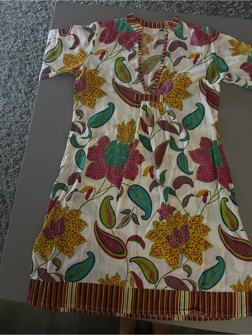Antica Sartoria vintage Floral Cotton Tunic Dress/beach cover-up